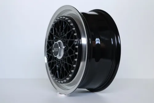 BSX Klassik Lip Satz 7x17Zoll ET35 LK 4x100 mit Tüv Schwarz
