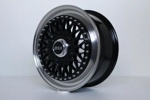 BSX Klassik Lip Satz 7x17Zoll ET35 LK 4x100 mit Tüv Schwarz